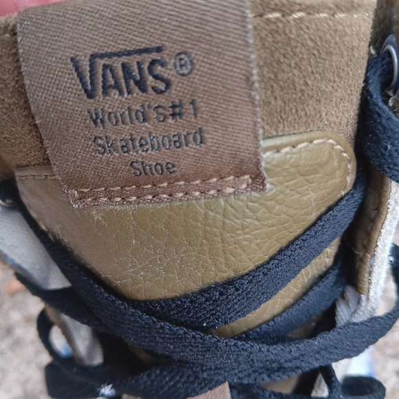 Vans Men's High-Top Sneakers - Brown, Cream, and Black - Picture 7 of 13